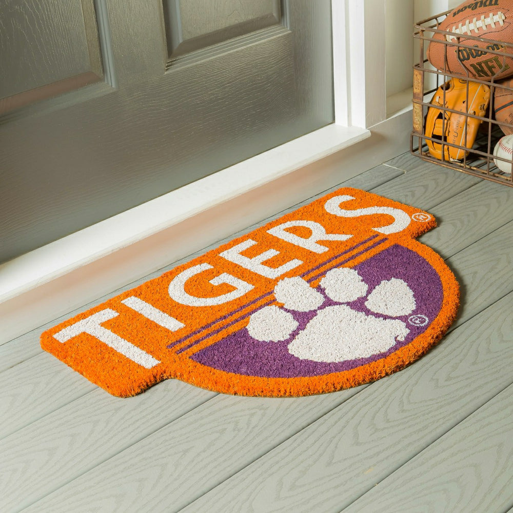 NCAA Team Shaped Coir Door Mat, Clemson Tigers - Collegiate
