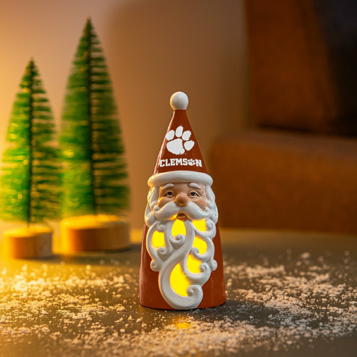 Clemson University Santa LED Statuary, 8" - Collegiate Home