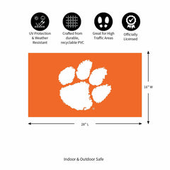 Full Color PVC Mat, 16" x 28", Clemson University - Collegiate