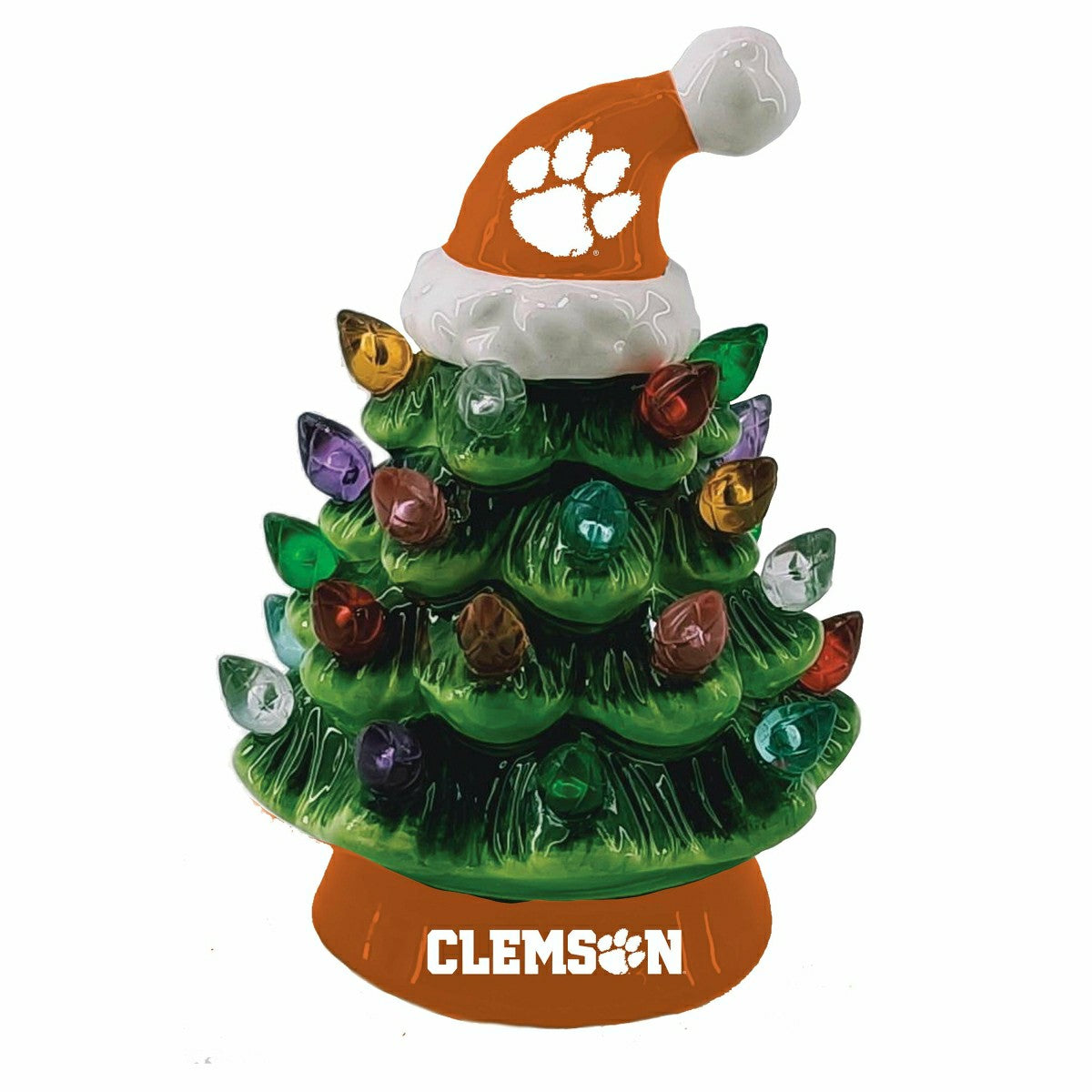 8" LED Ceramic Christmas Tree, Clemson University - Collegiate Home