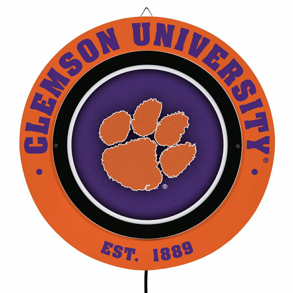 Clemson University, Metal Lite, Round - Collegiate