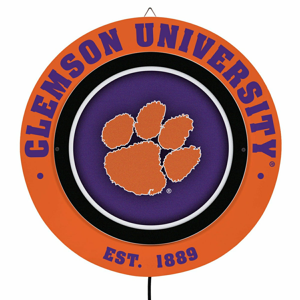 Clemson University, Metal Lite, Round - Collegiate