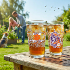 Clemson University 16oz Glass pint, Set of 2 - Collegiate Home