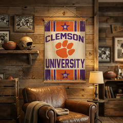 Clemson University, Canvas Wall Tapestry, Medium, 36x24 - Collegiate Home