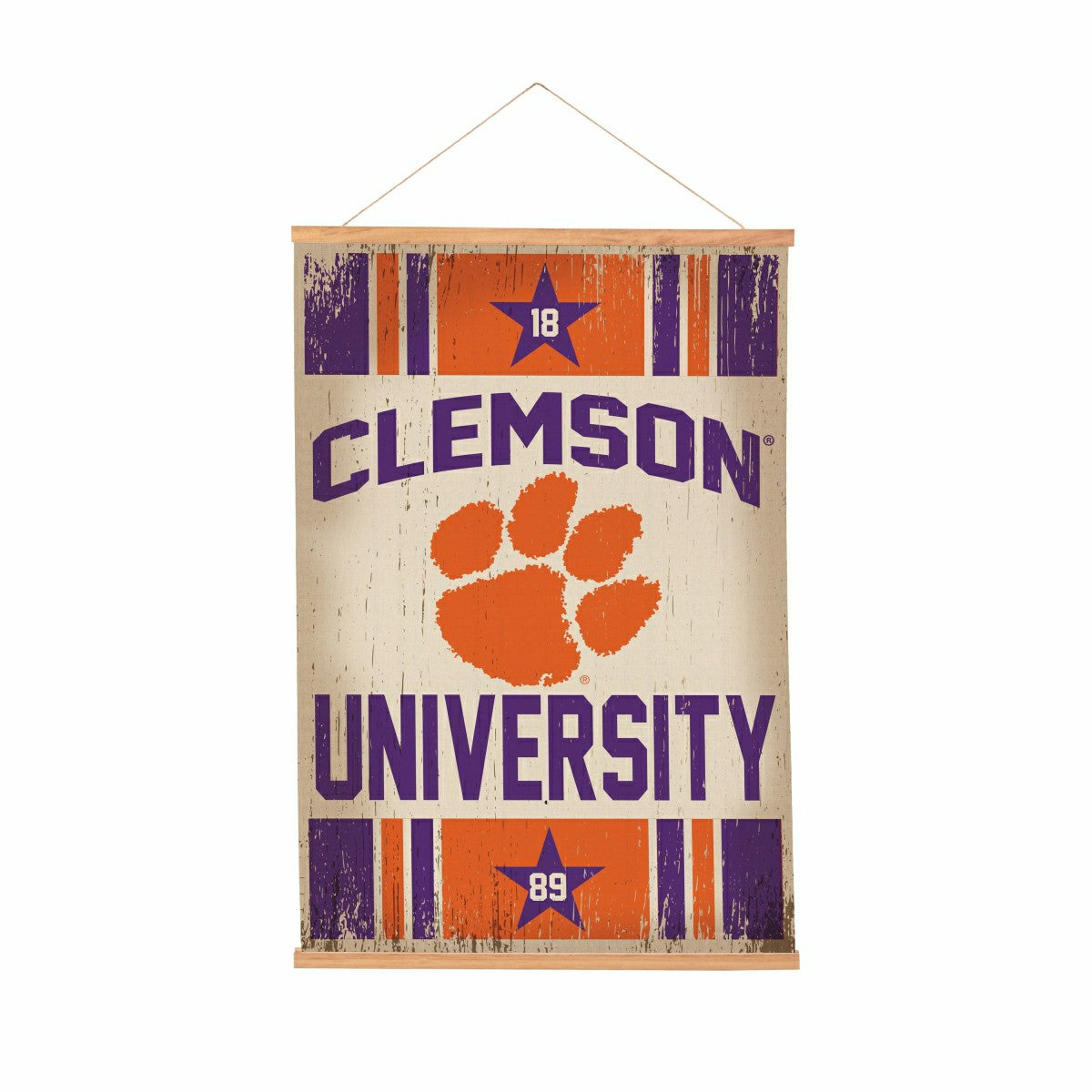 Clemson University, Canvas Wall Tapestry, Medium, 36x24 - Collegiate Home