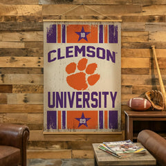 Clemson University, Canvas Wall Tapestry, Large, 54x36 - Collegiate Home