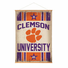 Clemson University, Canvas Wall Tapestry, Large, 54x36 - Collegiate Home