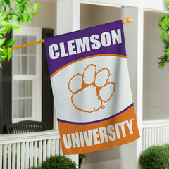 Clemson University Suede Flag, House - Collegiate Home