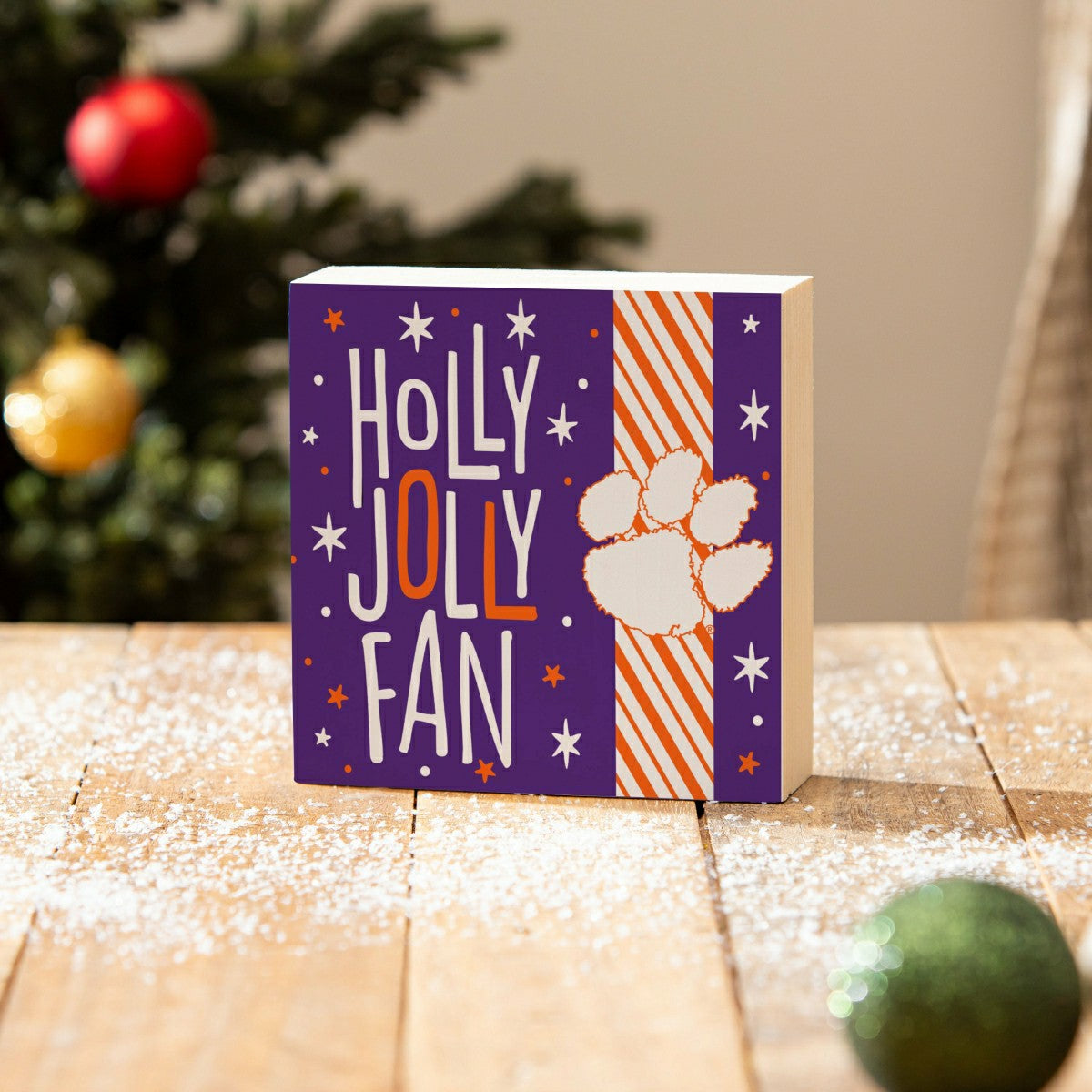 Clemson University Block, Holiday, 6x6 - Collegiate Home