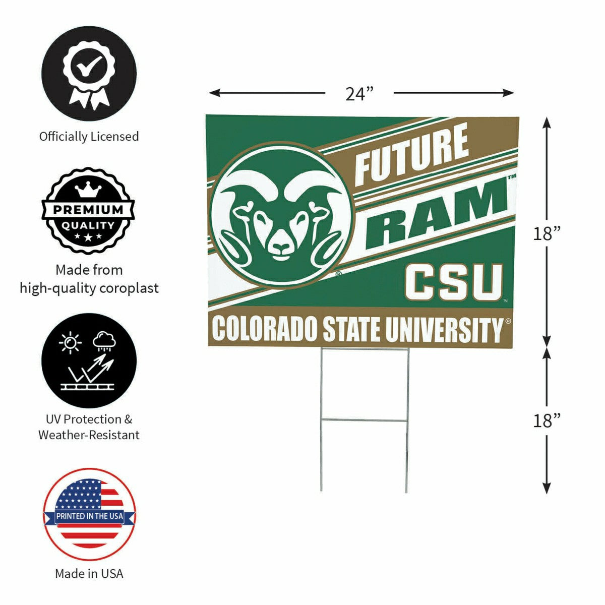 Colorado State University Coroplast Yard Sign, Future Student - Collegiate Home