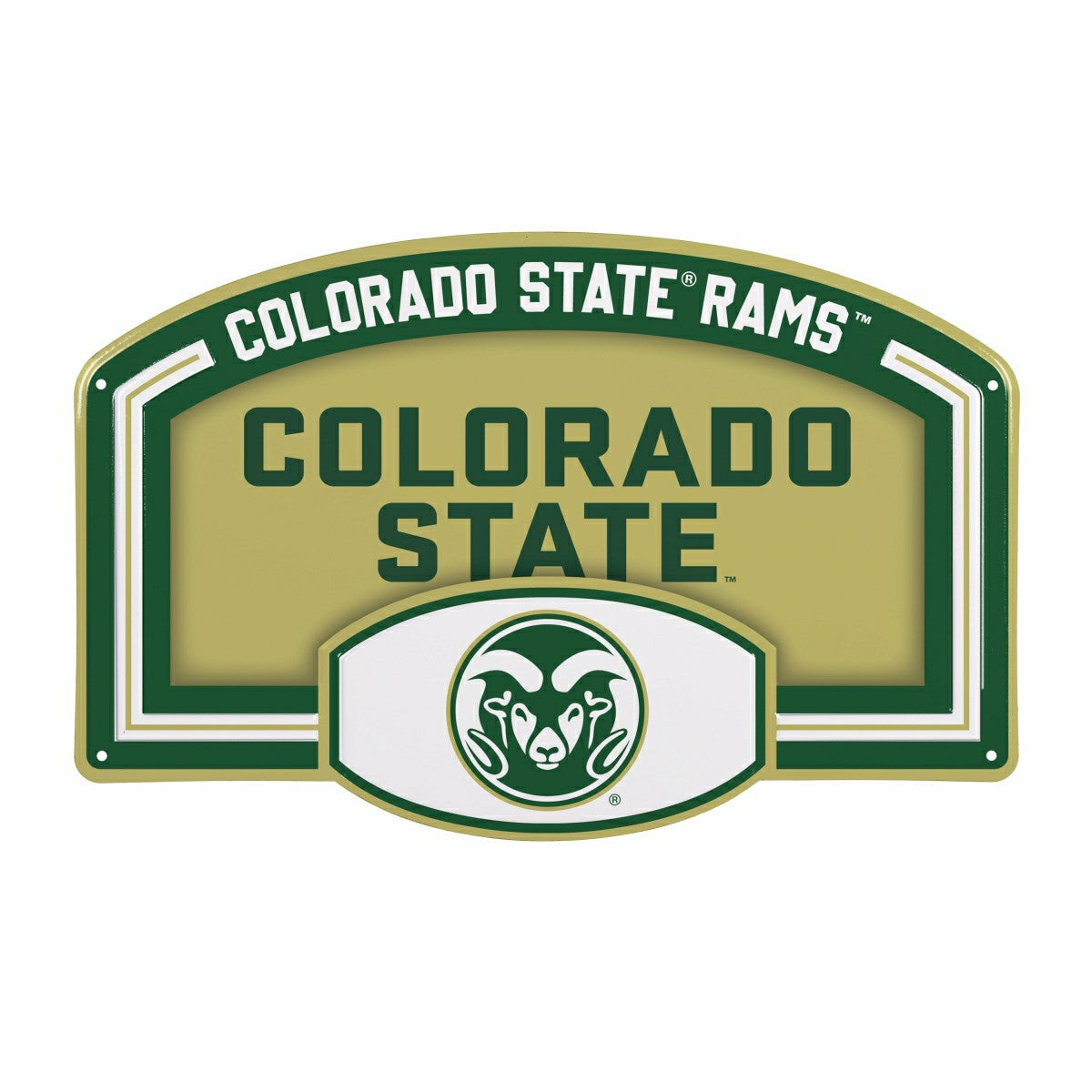 Colorado State University USA Embossed Steel Wall Sign, 11" x 17" - Collegiate Home