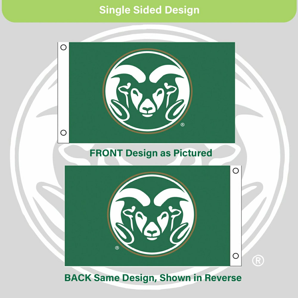 Colorado State Single Sided Flag w/ 2 Grommets, 3'x5' - Collegiate Home