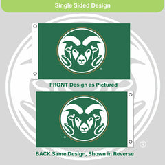 Colorado State Single Sided Flag w/ 2 Grommets, 3'x5' - Collegiate Home