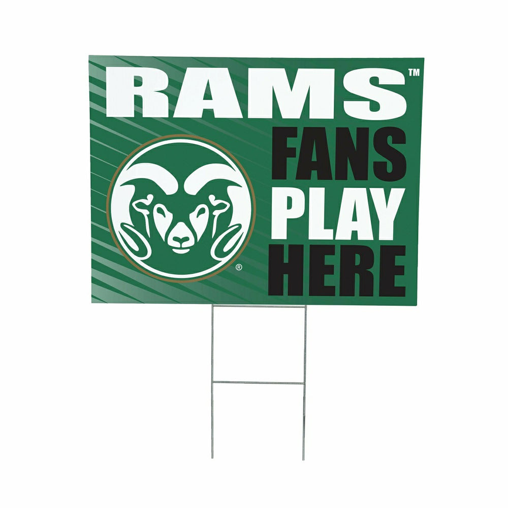Colorado State University Coroplast Yard Sign "Fans Play Here" - Collegiate Home