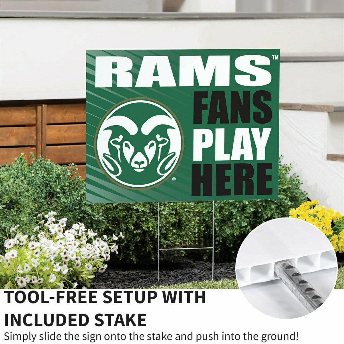 Colorado State University Coroplast Yard Sign "Fans Play Here" - Collegiate Home