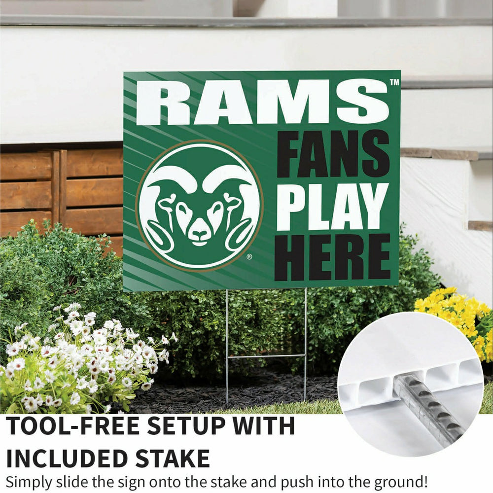 Colorado State University Coroplast Yard Sign "Fans Play Here" - Collegiate Home