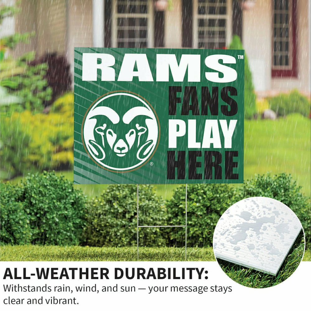 Colorado State University Coroplast Yard Sign "Fans Play Here" - Collegiate Home