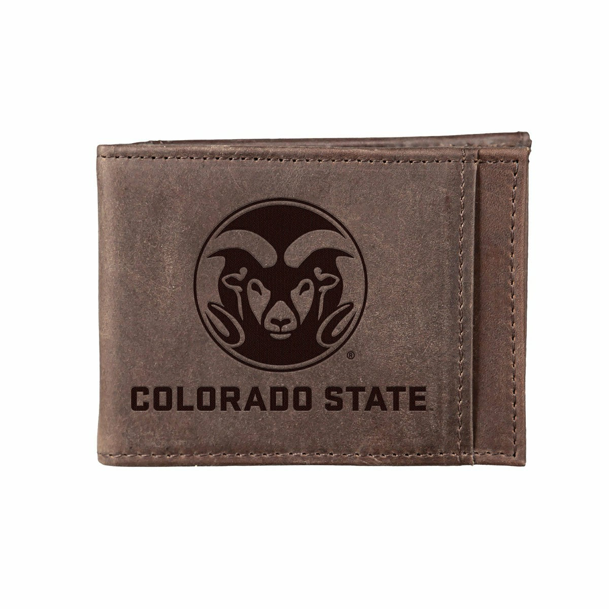 Slim Card Holder with RFID Blocking, Colorado State University, Brown - Collegiate Home