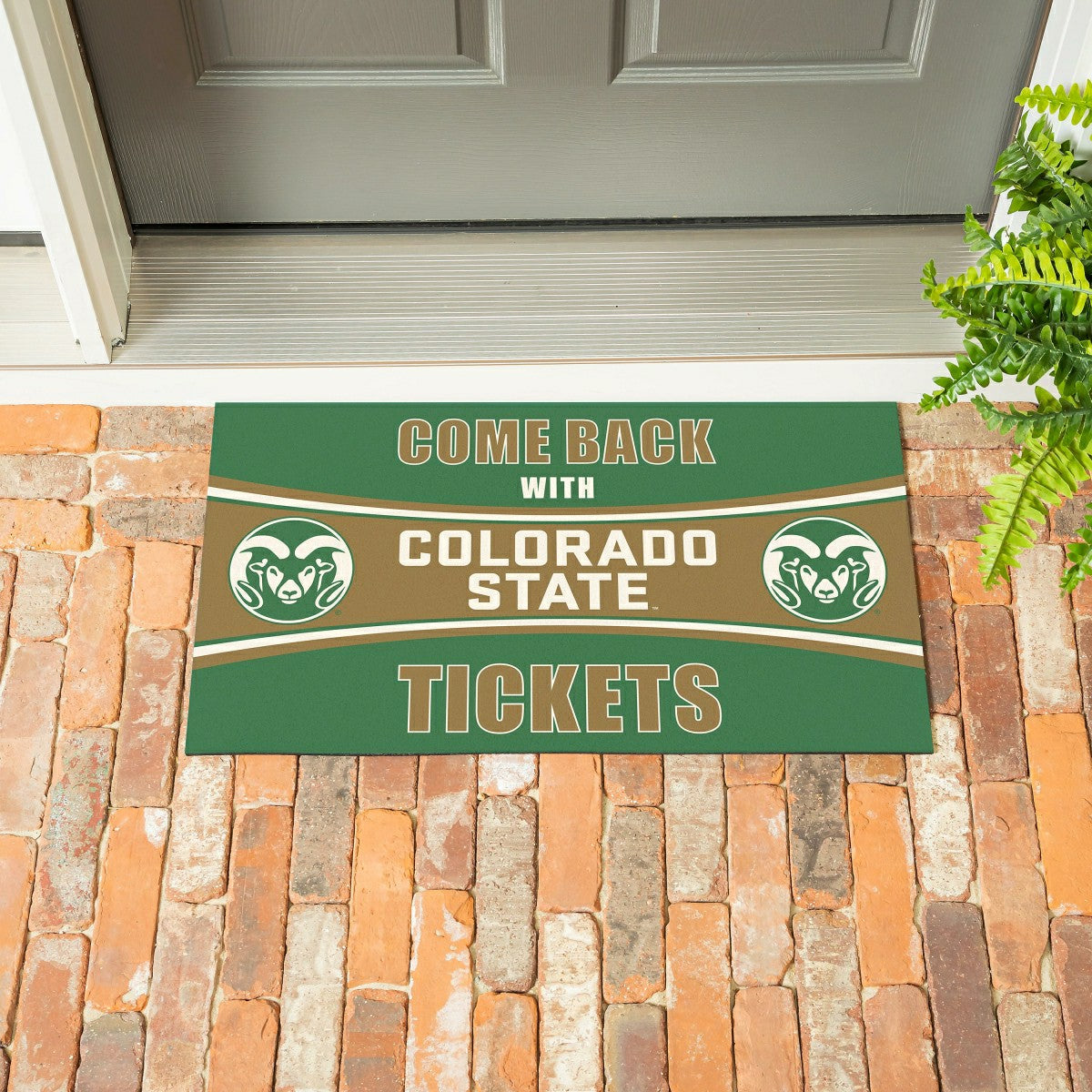 28" x 16" PVC Trapper Mat, Come Back with Tickets, Colorado State Univ - Collegiate