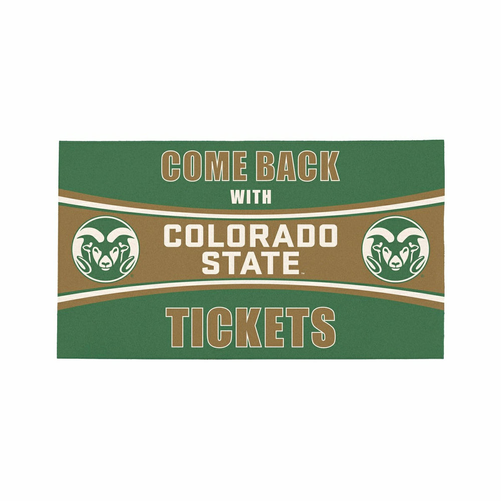 28" x 16" PVC Trapper Mat, Come Back with Tickets, Colorado State Univ - Collegiate