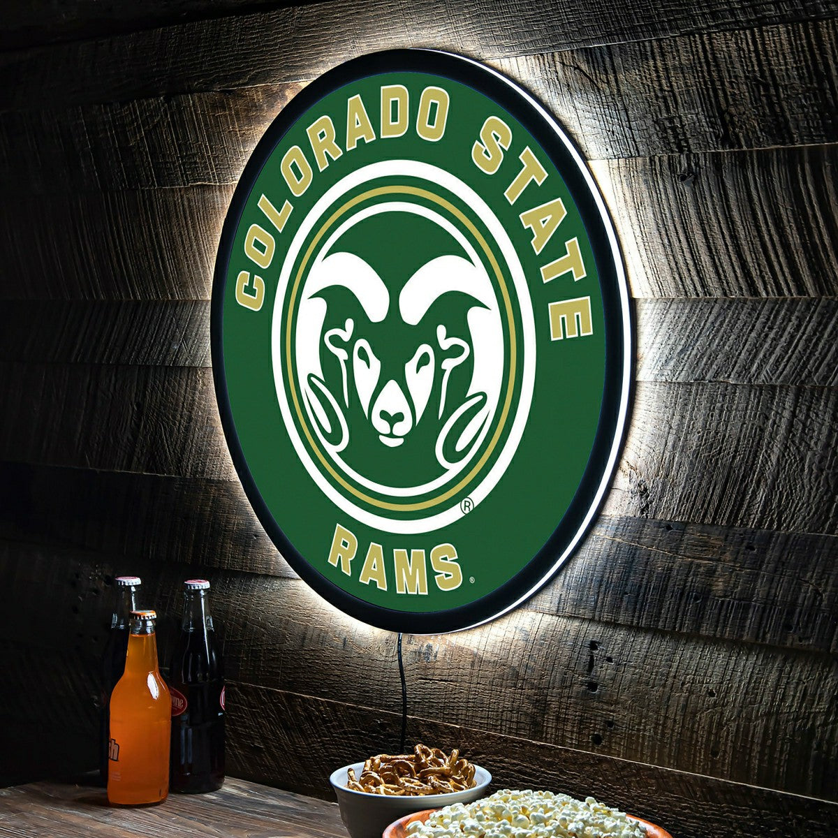 LED Wall Decor, Round, Colorado State University - Collegiate Home
