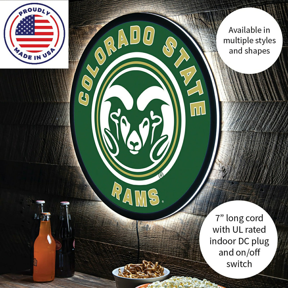 LED Wall Decor, Round, Colorado State University - Collegiate Home