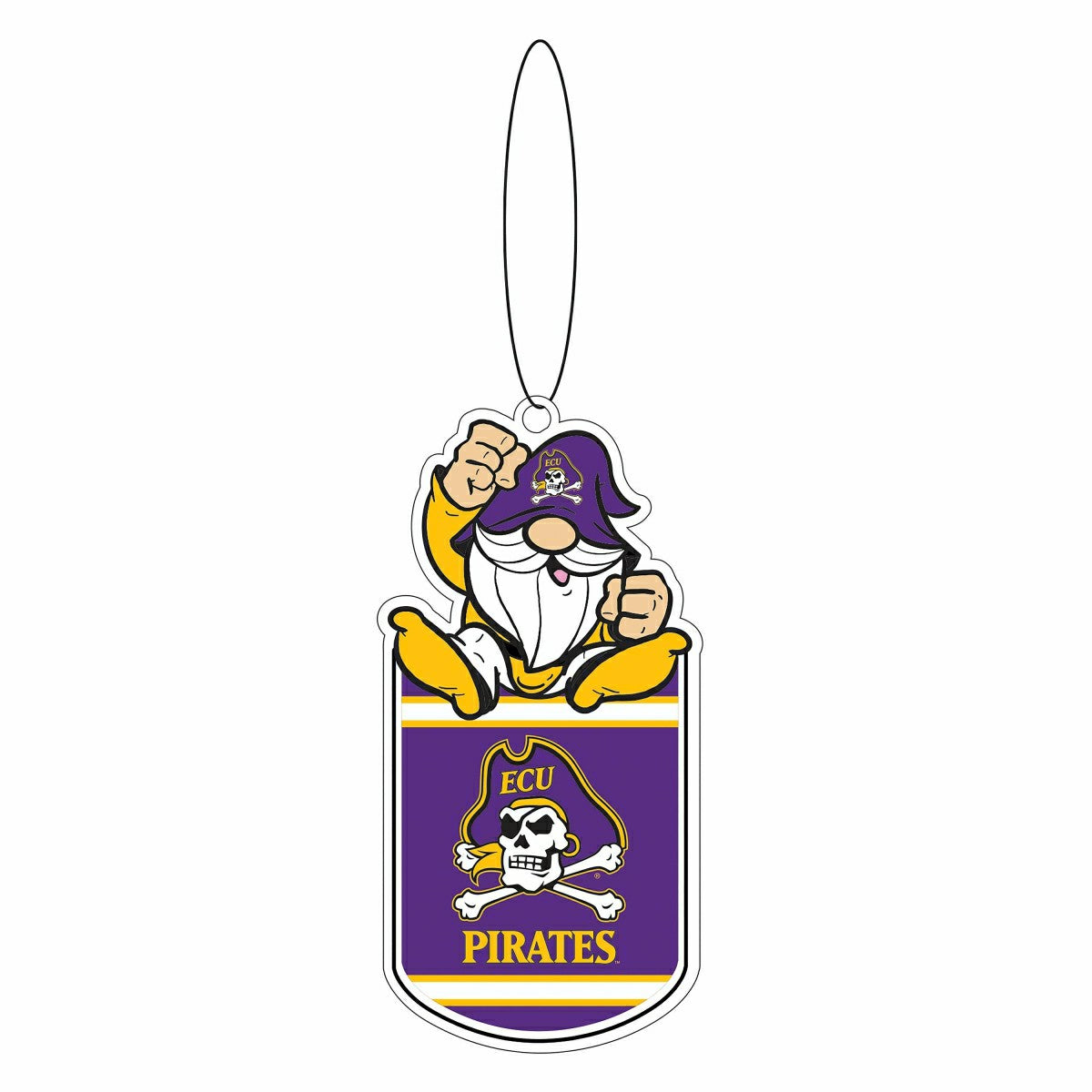 East Carolina University Gift Tag Ornament, Gnome Fan - Collegiate Home