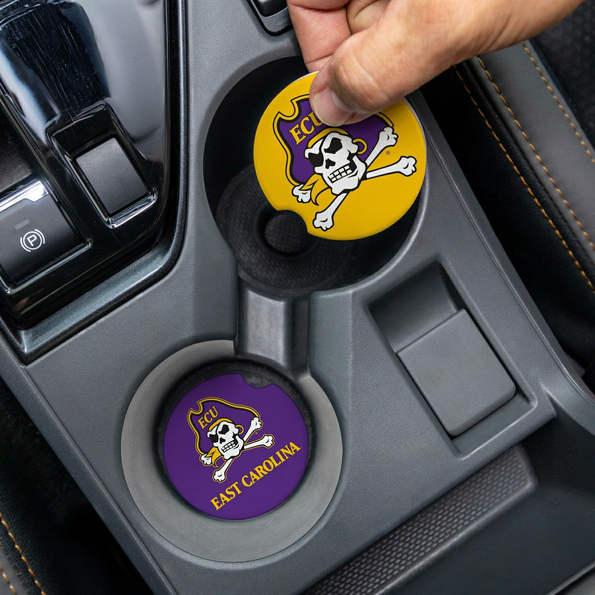 East Carolina University Car Coaster Set, 2pc - Collegiate Home