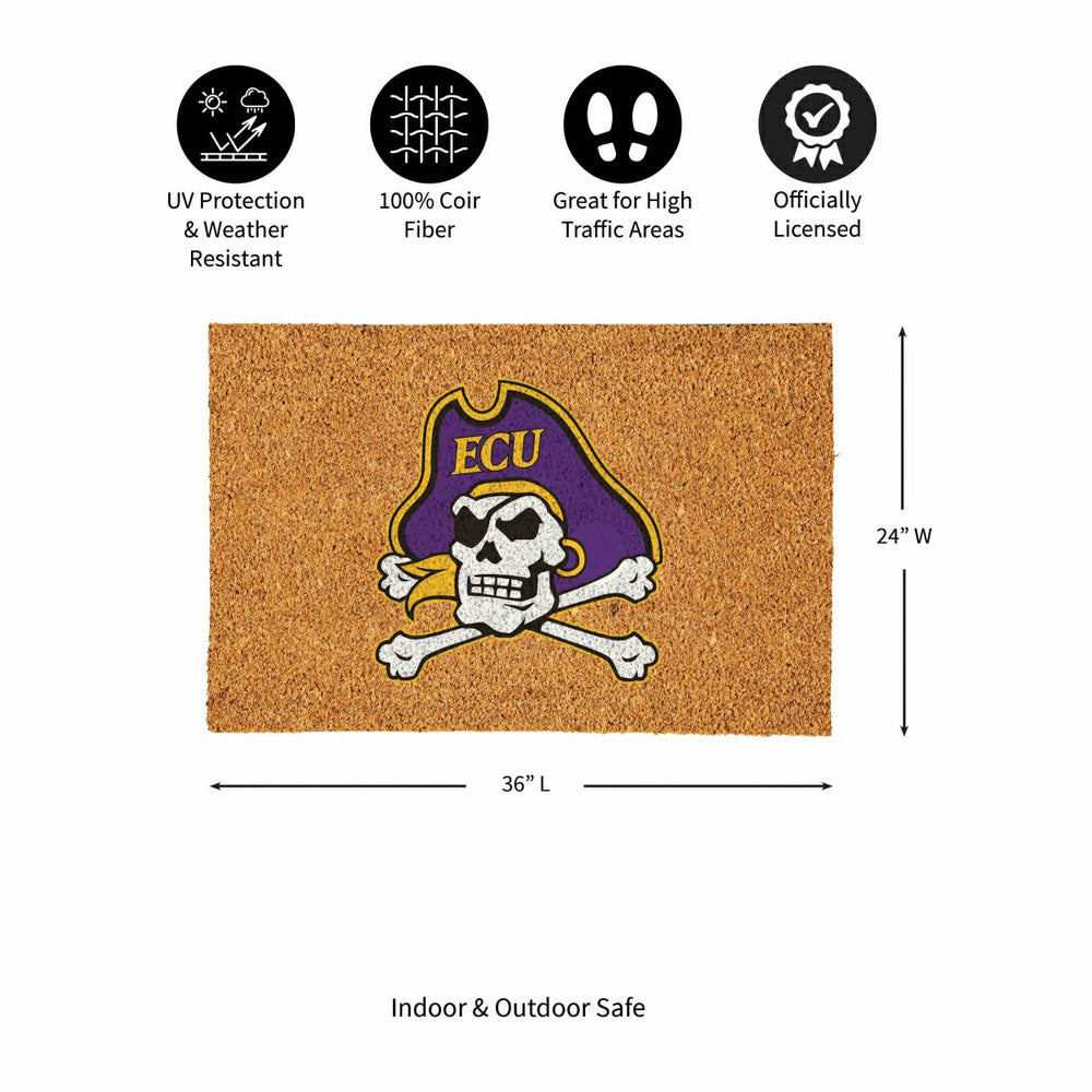East Carolina University Large Full Color Coir Mat, 36"x24" - Collegiate