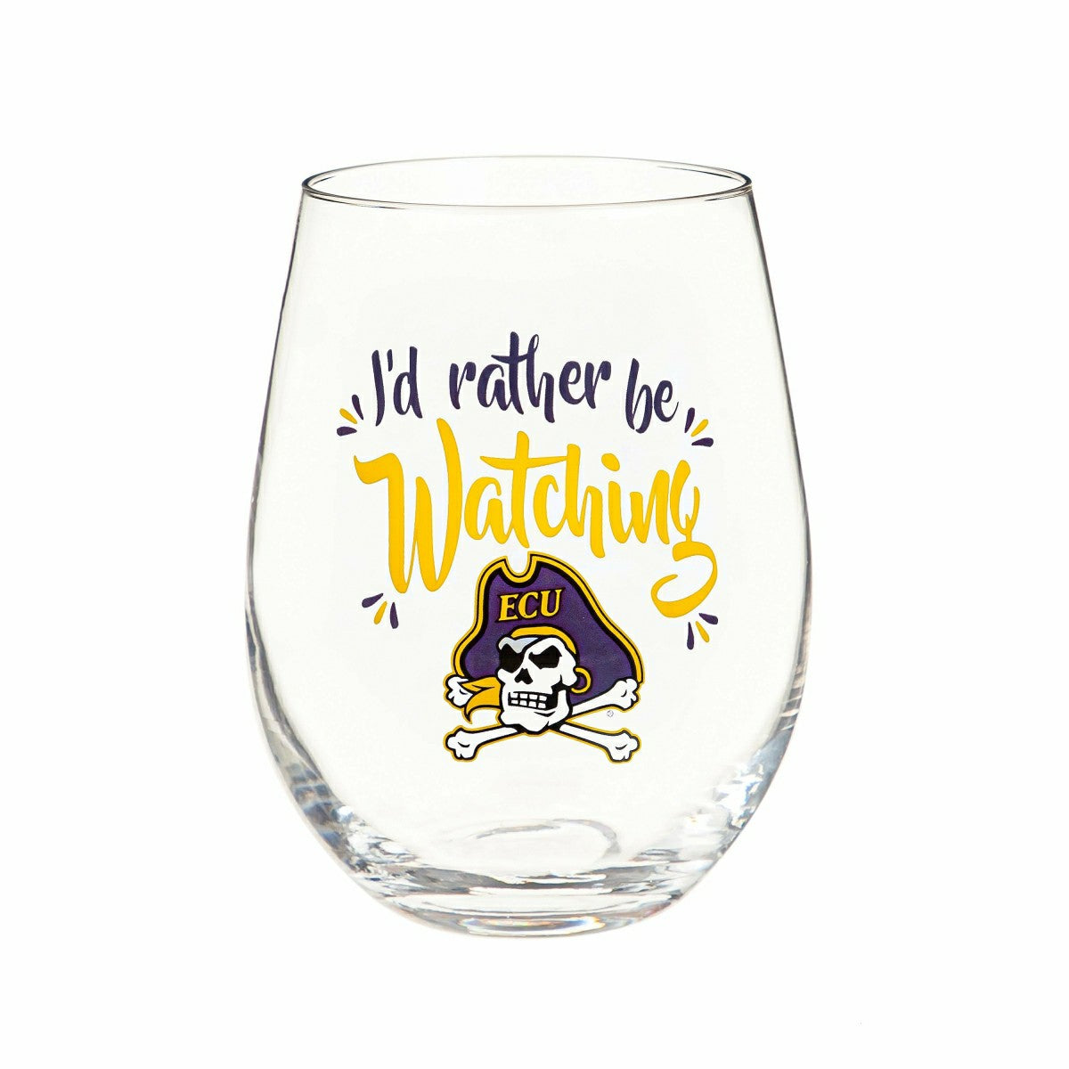 ECU, 17OZ Boxed Stemless Glass - Collegiate Home