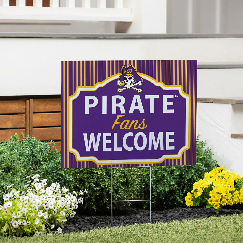 East Carolina University Coroplast Yard Sign, "Fans Welcome" - Collegiate Home