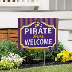 East Carolina University Coroplast Yard Sign, "Fans Welcome" - Collegiate Home