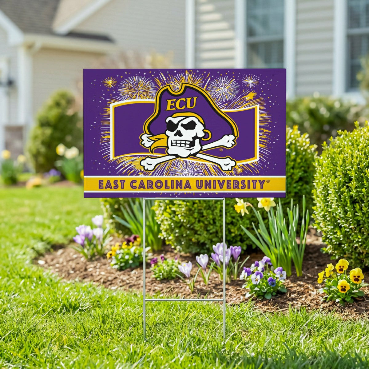 East Carolina University Yard Sign, Patriotic - Collegiate Home