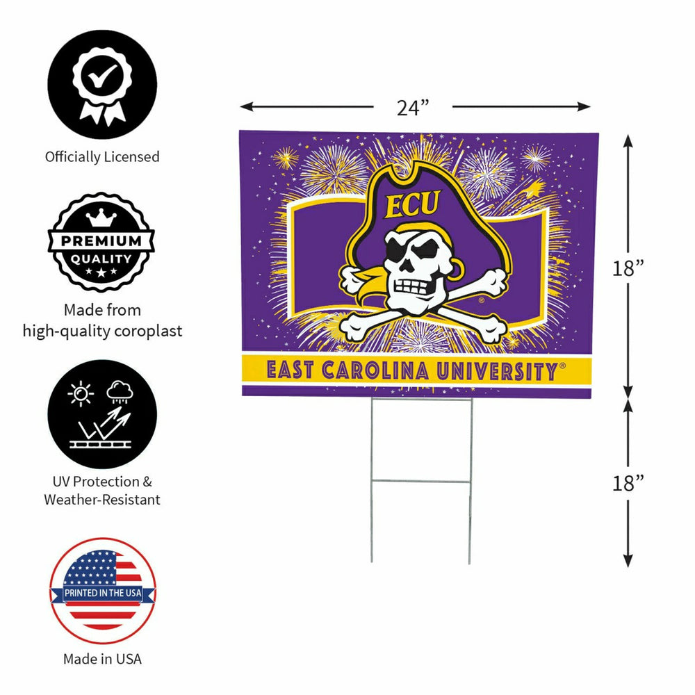 East Carolina University Yard Sign, Patriotic - Collegiate Home