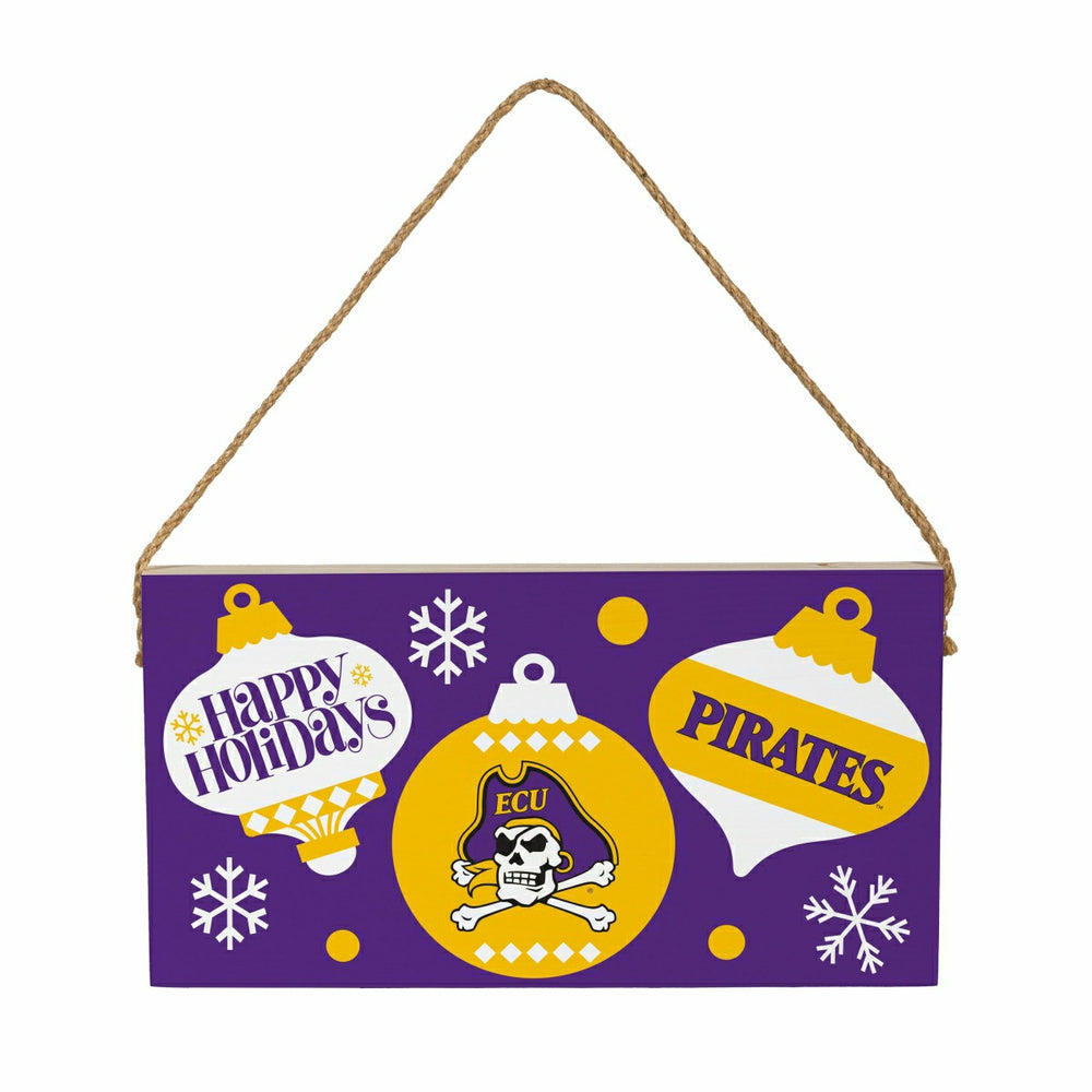East Carolina University Holiday Wood Wall Sign, 6x11 - Collegiate Home