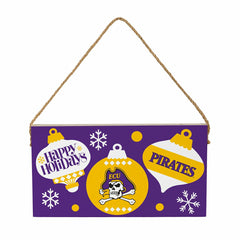 East Carolina University Holiday Wood Wall Sign, 6x11 - Collegiate Home