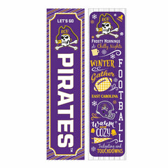 46" Double Sided Leaner, East Carolina University, Winter Seasonal - Collegiate Home