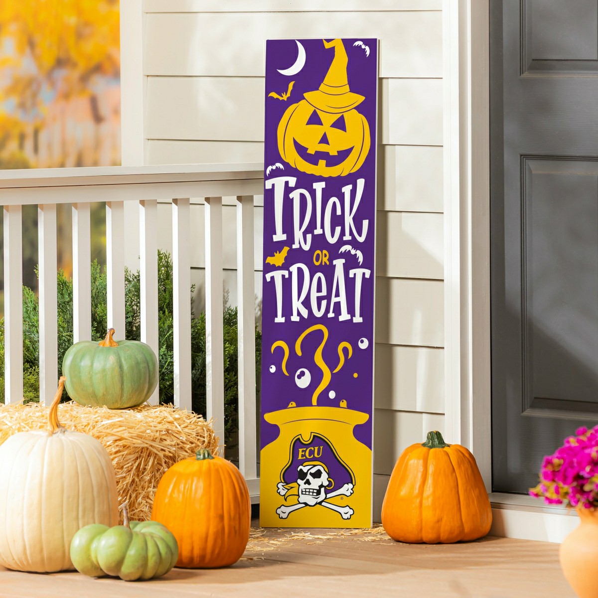 47" Double Sided Leaner, East Carolina University, Halloween - Collegiate Home