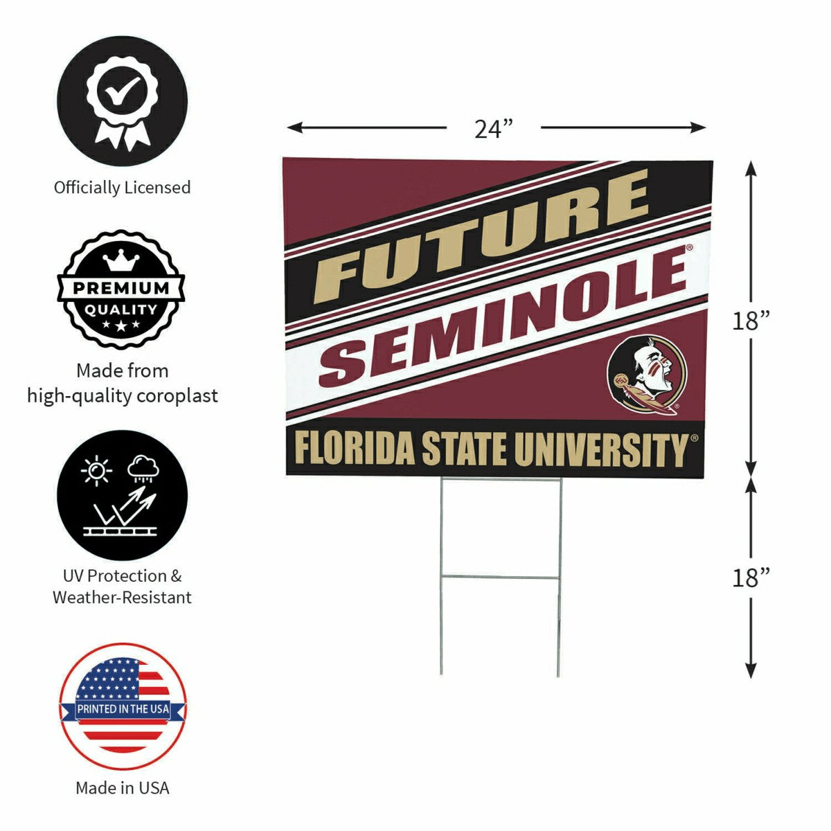 Florida State University Coroplast Yard Sign, Future Student - Collegiate Home
