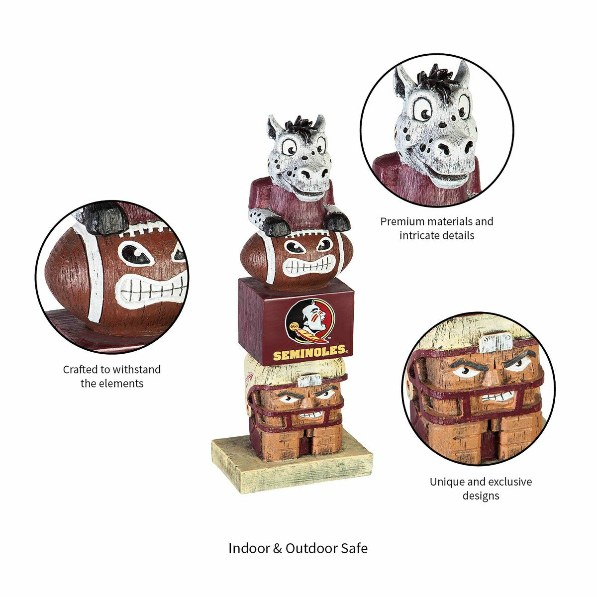 Florida State Seminoles Tiki Team Totem Garden Statue - Collegiate Home