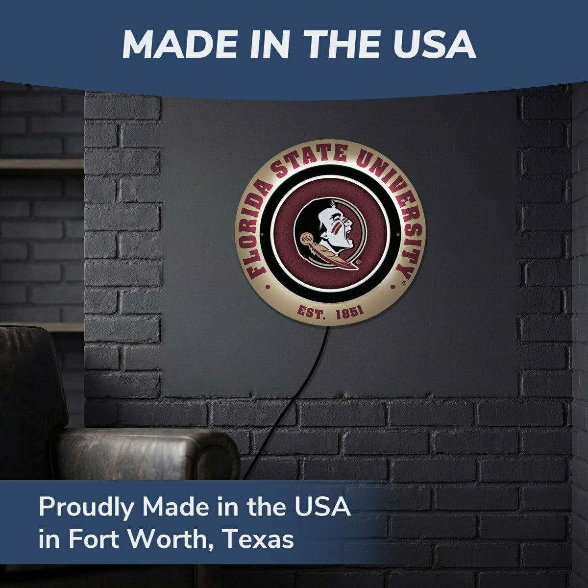 Florida State University, Metal Lite, Round - Collegiate