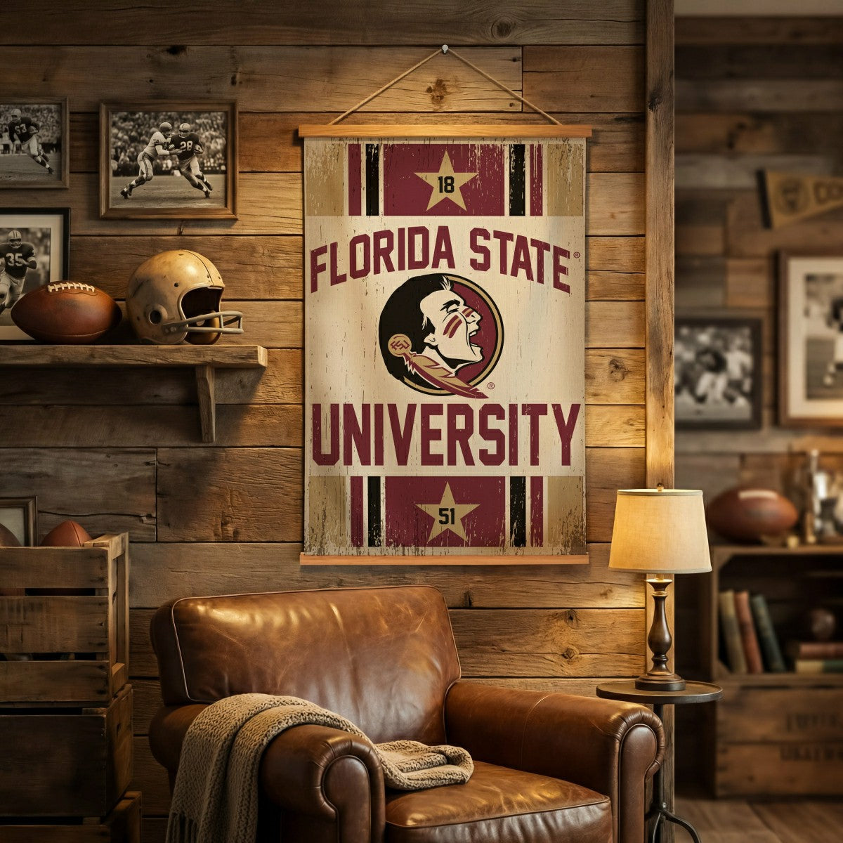 Florida State University, Canvas Wall Tapestry, Medium, 36x24 - Collegiate Home