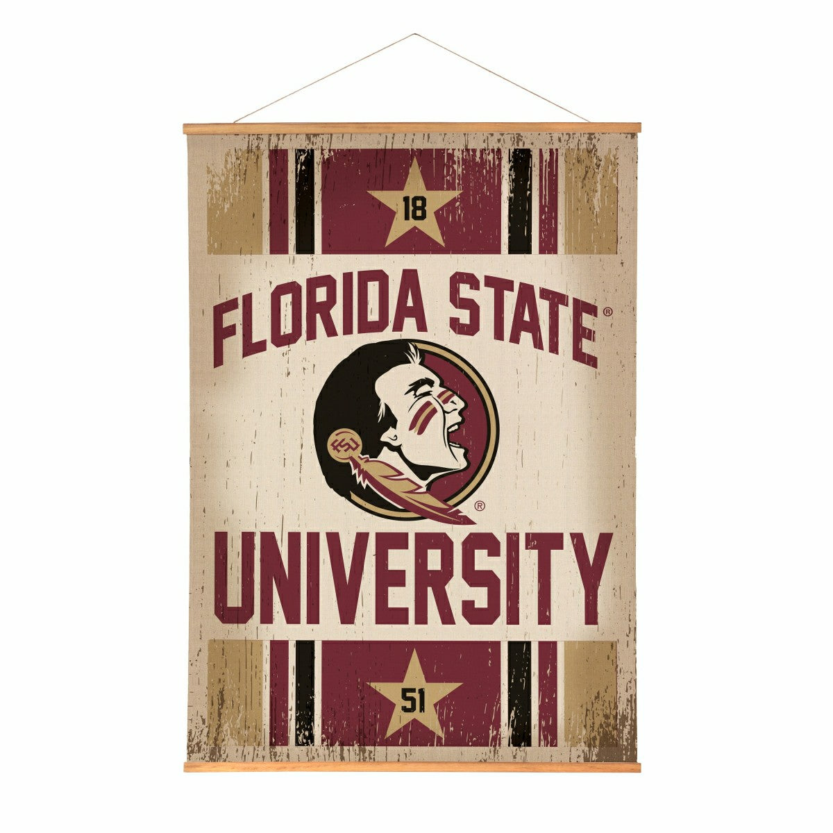 Florida State University, Canvas Wall Tapestry, Large, 54x36 - Collegiate Home