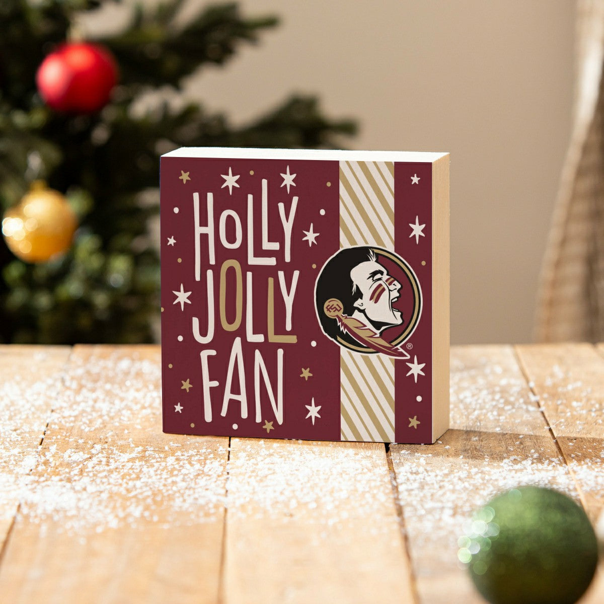 Florida State University Block, Holiday, 6x6 - Collegiate Home