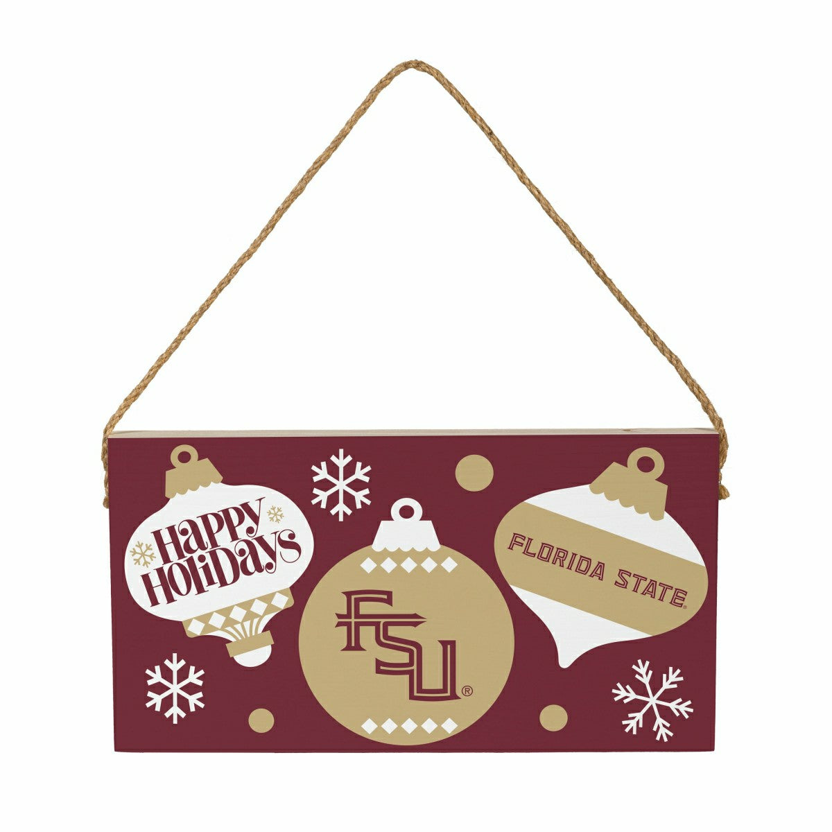 Florida State University Holiday Wood Wall Sign, 6x11 - Collegiate Home