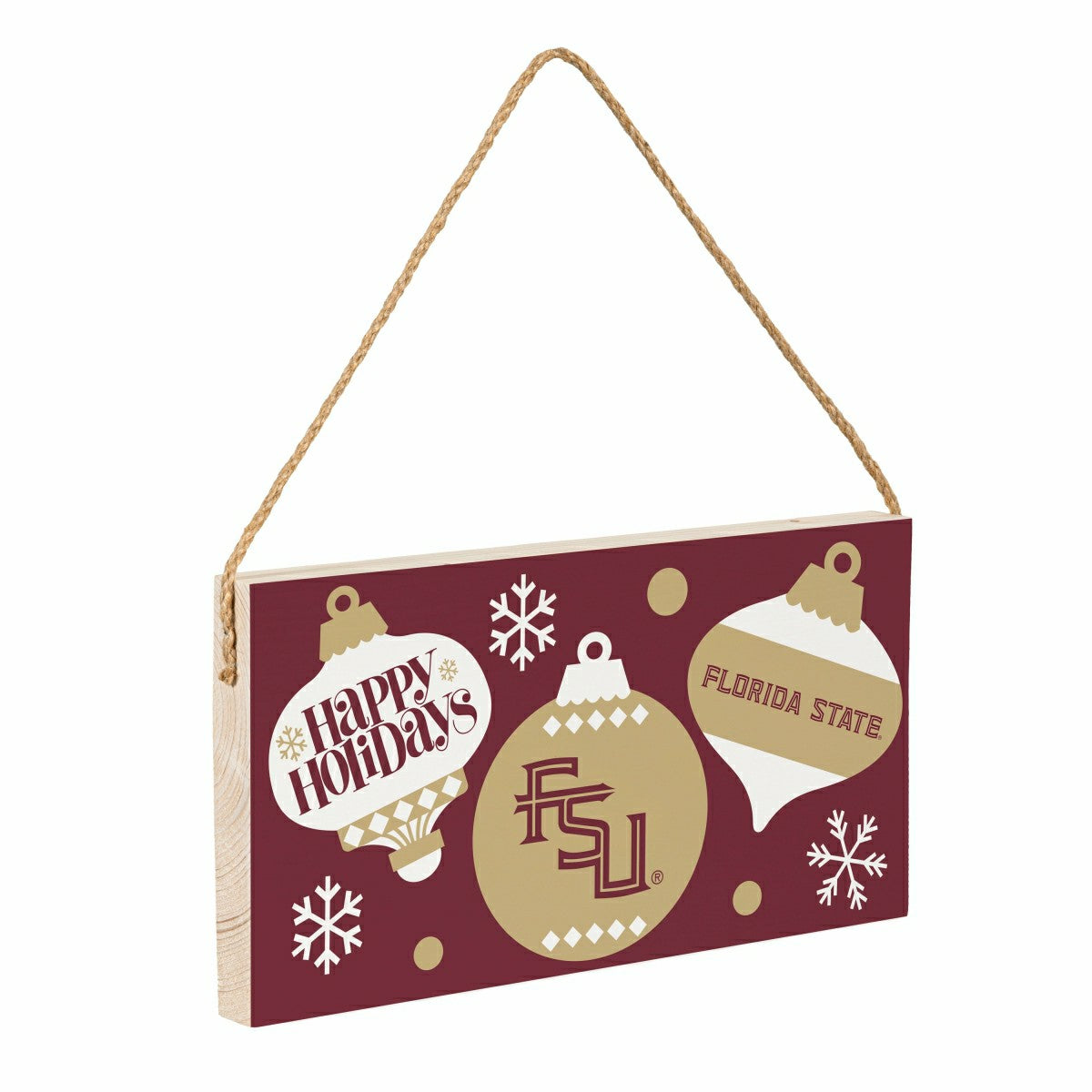Florida State University Holiday Wood Wall Sign, 6x11 - Collegiate Home