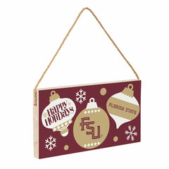 Florida State University Holiday Wood Wall Sign, 6x11 - Collegiate Home