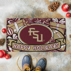 Florida State University Holiday PVC Mat, 28"x16" - Collegiate