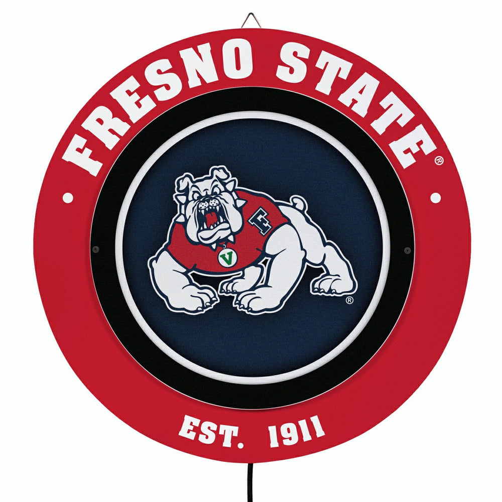 Fresno State, Metal Lite, Round - Collegiate