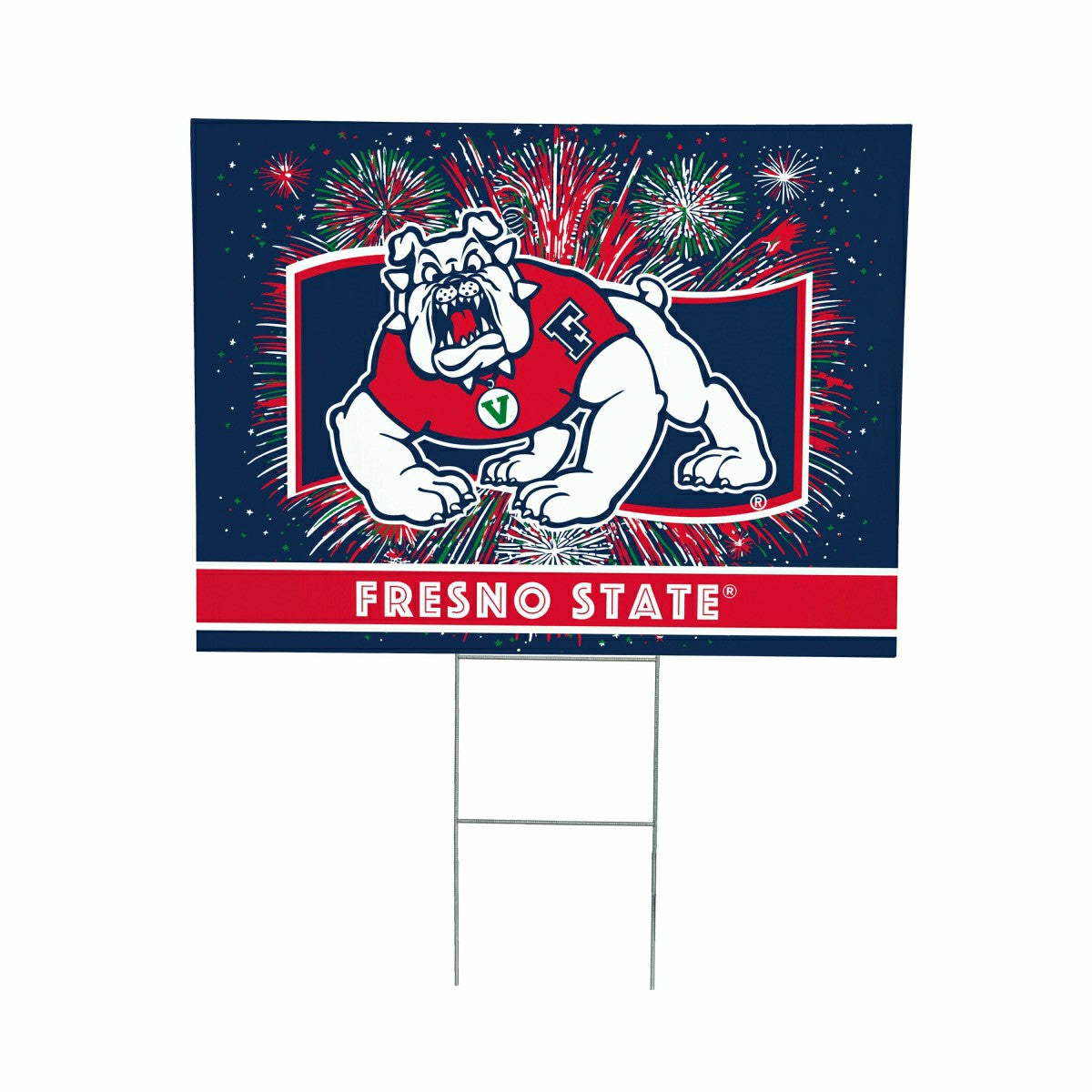 Fresno State Yard Sign, Patriotic - Collegiate Home